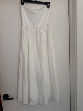 White Strapless Maxi Dress